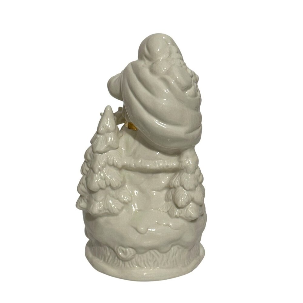 Vintage Trim A Home Porcelain Santa Figure With Deer & Tree Accents Christmas - Picture 4 of 6